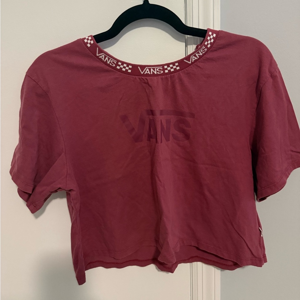 Vans Burgundy Logo Crop Top